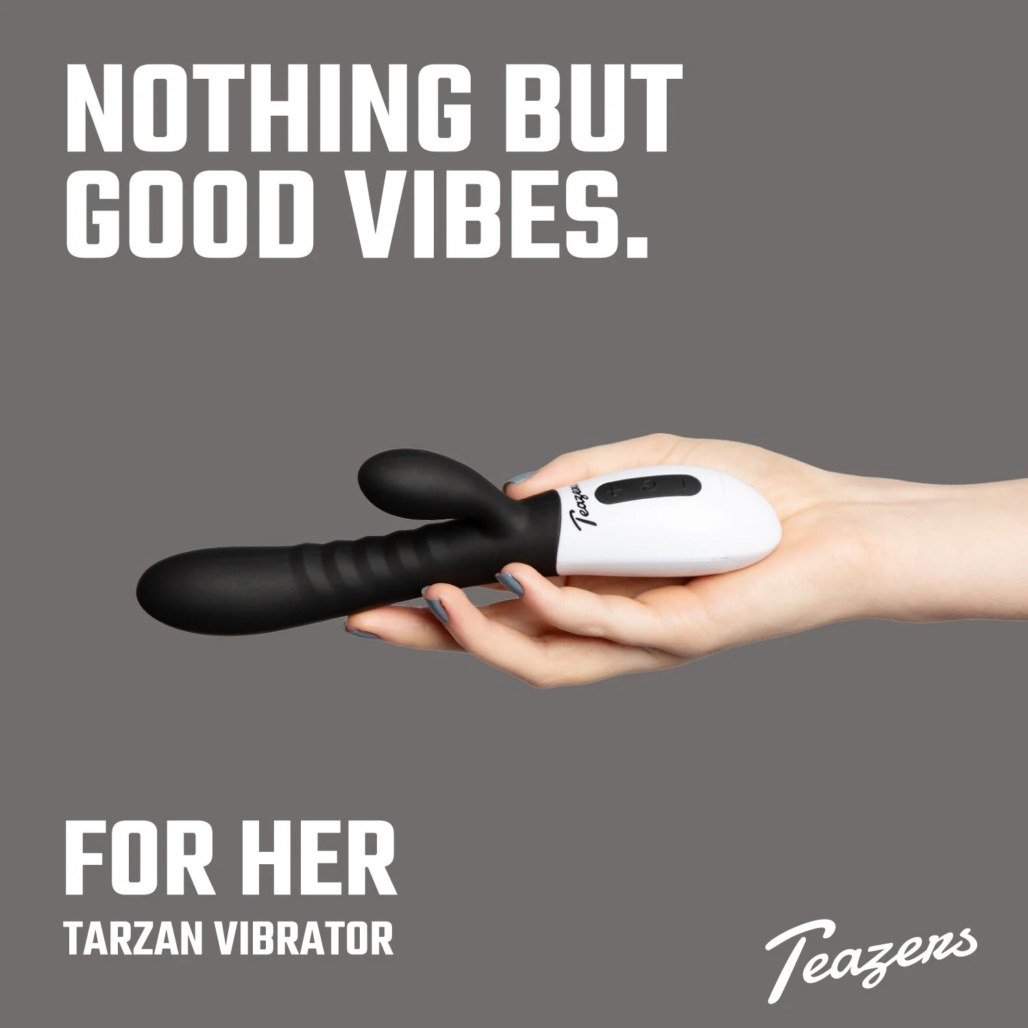 Teazers Tarzan Vibrator zwart met buitendiameter van 28 mm