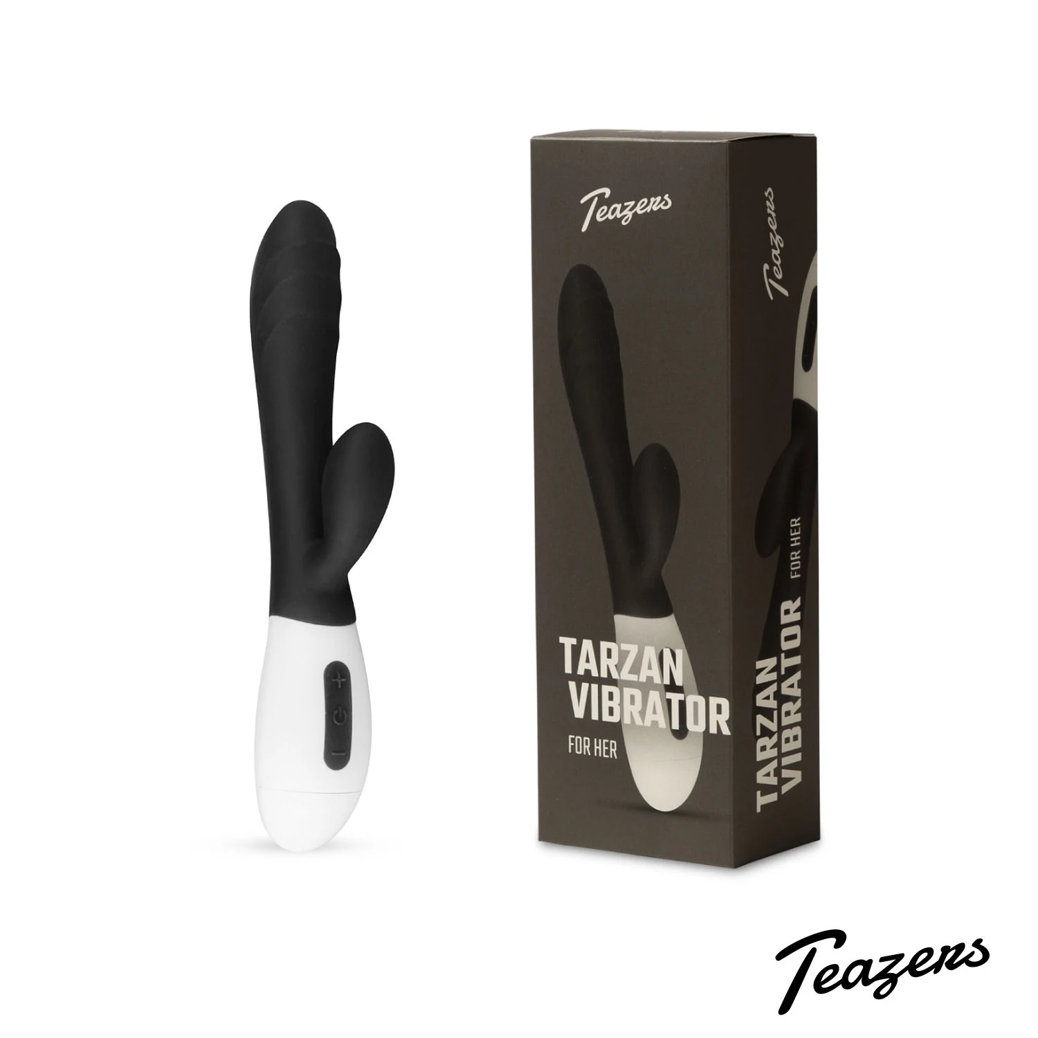 Teazers Tarzan Vibrator zwart met gebogen top voor G-spot stimulatie