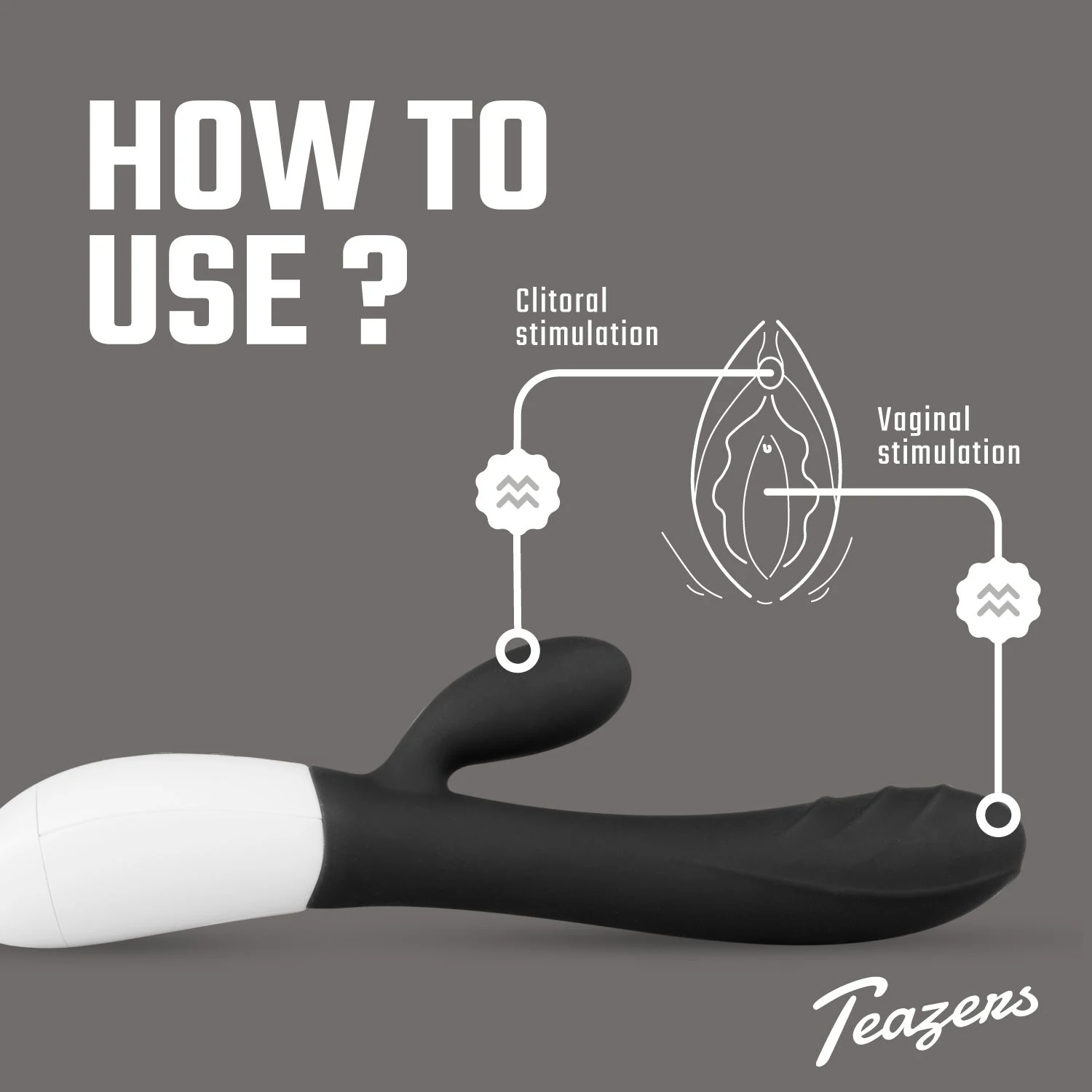 Teazers Tarzan Vibrator met flexibele clitorisstimulator