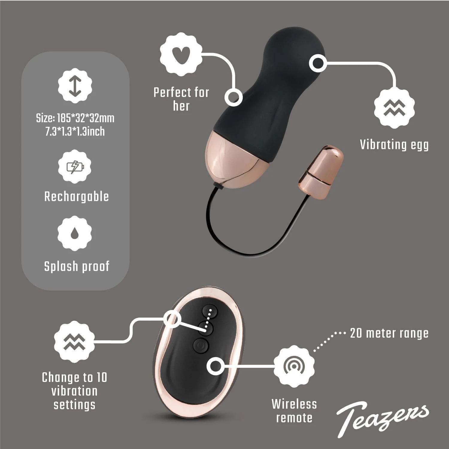 Teazers vibratie-eitje met maximale diameter 32 mm