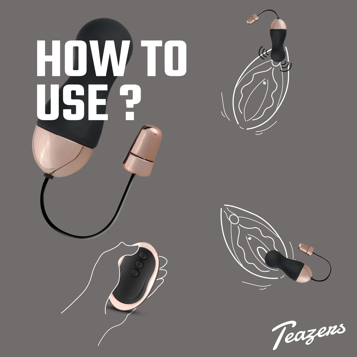Oplaadbaar Teazers vibratie-eitje met USB-oplaadkabel
