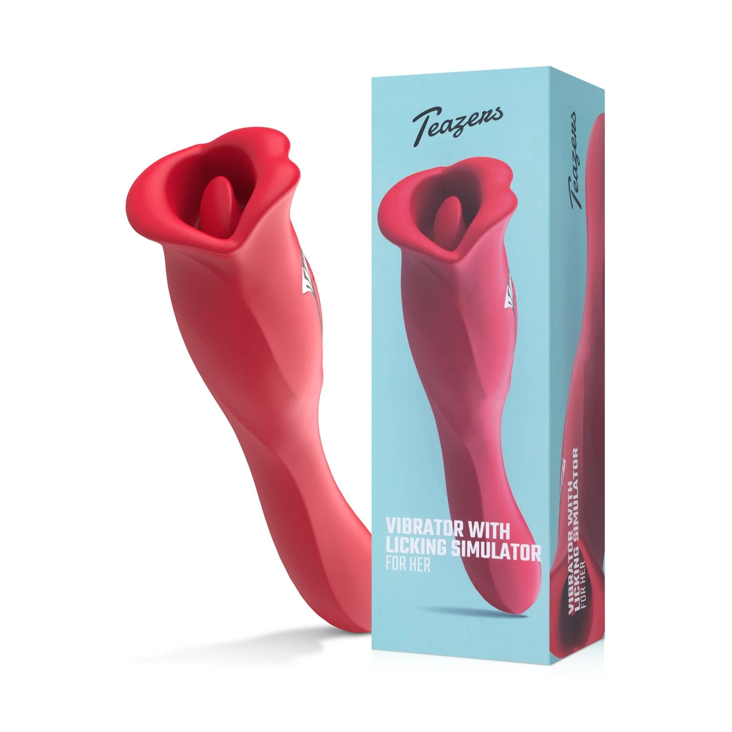 Rode Teazers vibrator en clitoris stimulator in één