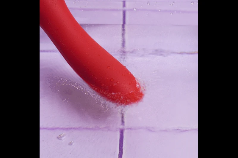 Teazers vibrator met likkende tong en vibrerende schacht