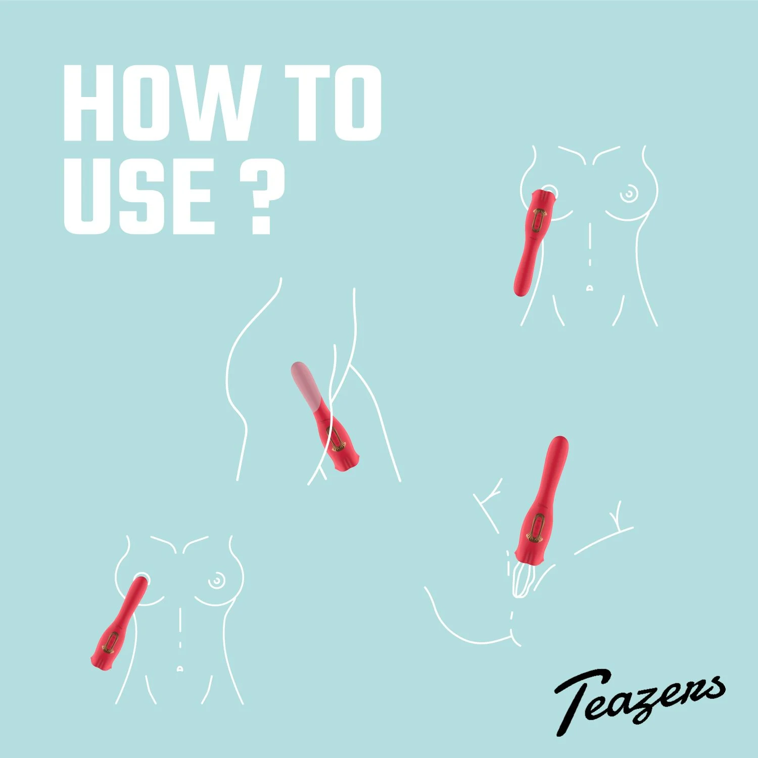 Teazers clitoris vibrator met 10 likpatronen