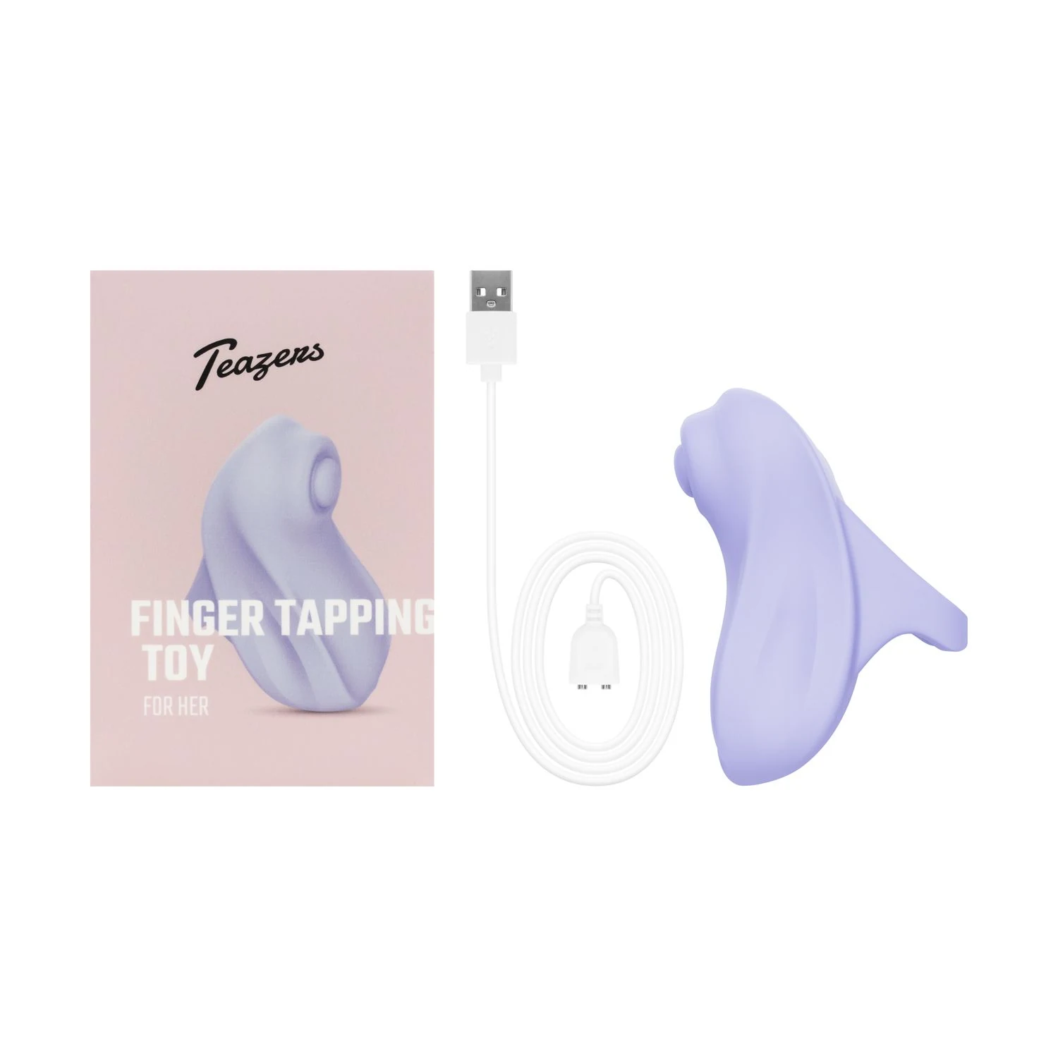 Teazers vinger vibrator paars met pushbutton bediening