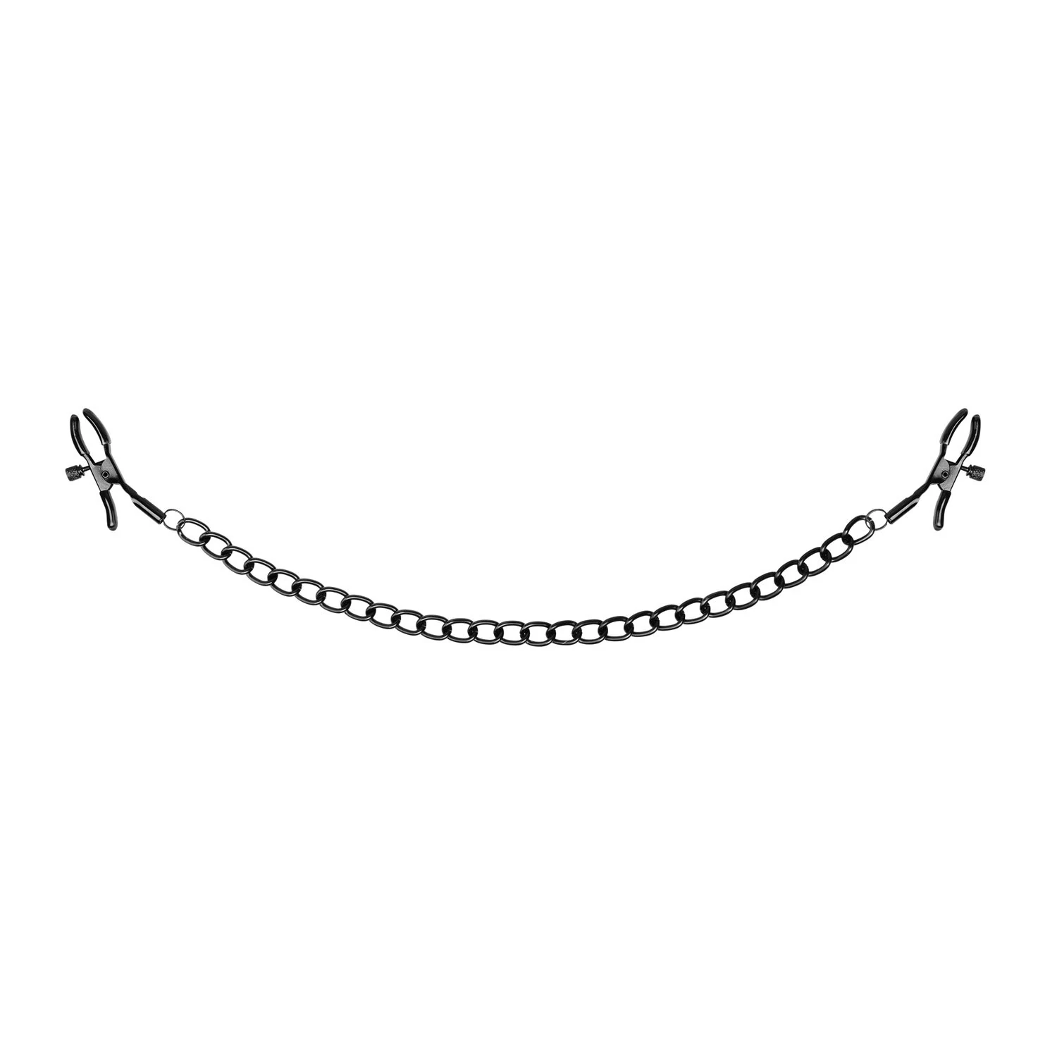 Tepelklemmen met metalen ketting, zwart en verstelbaar