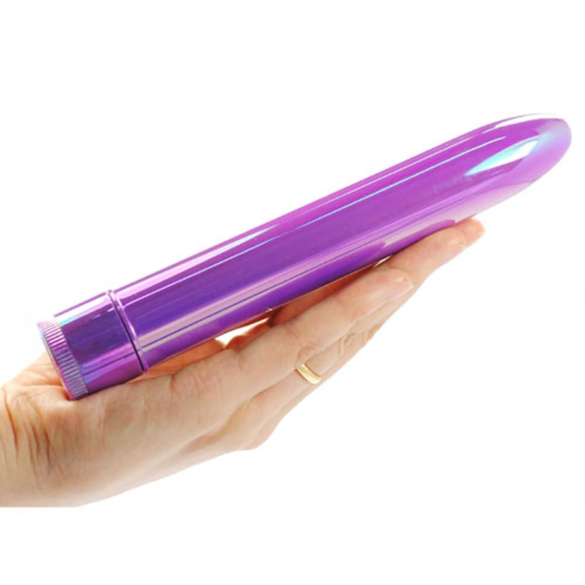 The Classic Vibrator paars met draaiknop en traploze vibraties