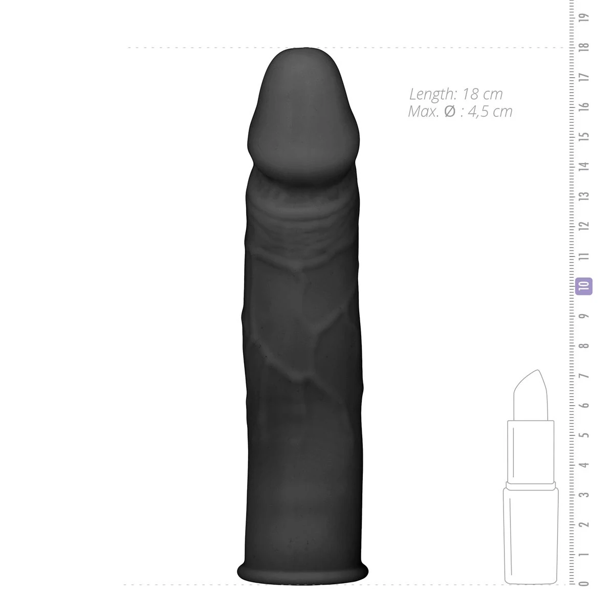 The Extender Sleeve verlengende penis sleeve 180 mm met binnendiameter 40 mm
