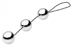 Trilogy Orgasm Kegel Balls van GreyGasms, zilveren ABS vagina balletjes met 3 balletjes