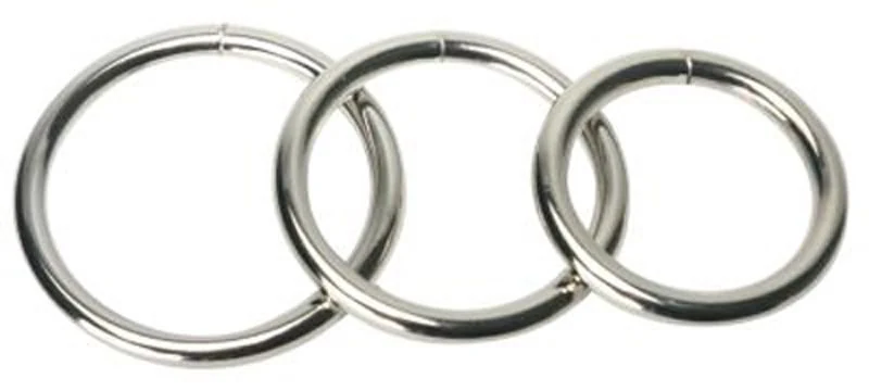 Trine Cockringen Set van Master Series met 3 zilveren stalen ringen in verschillende formaten