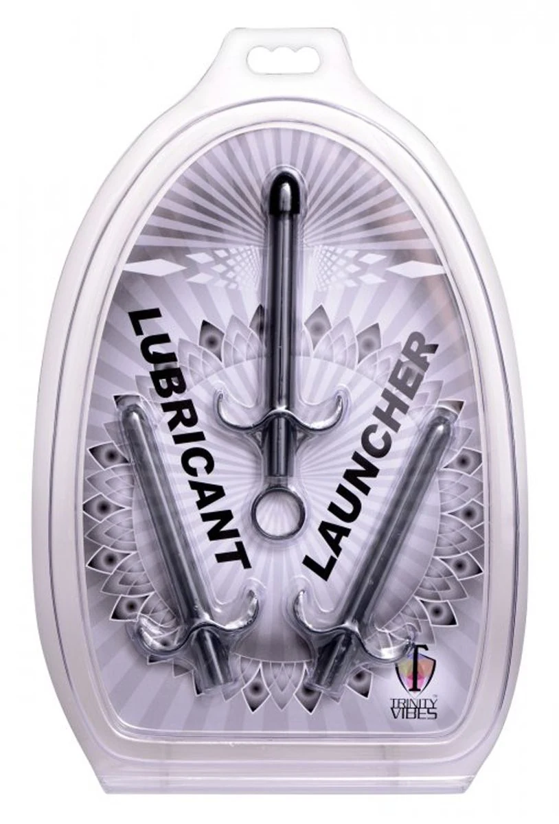 Transparante glijmiddel launcher set voor waterbasis en siliconenbasis glijmiddel