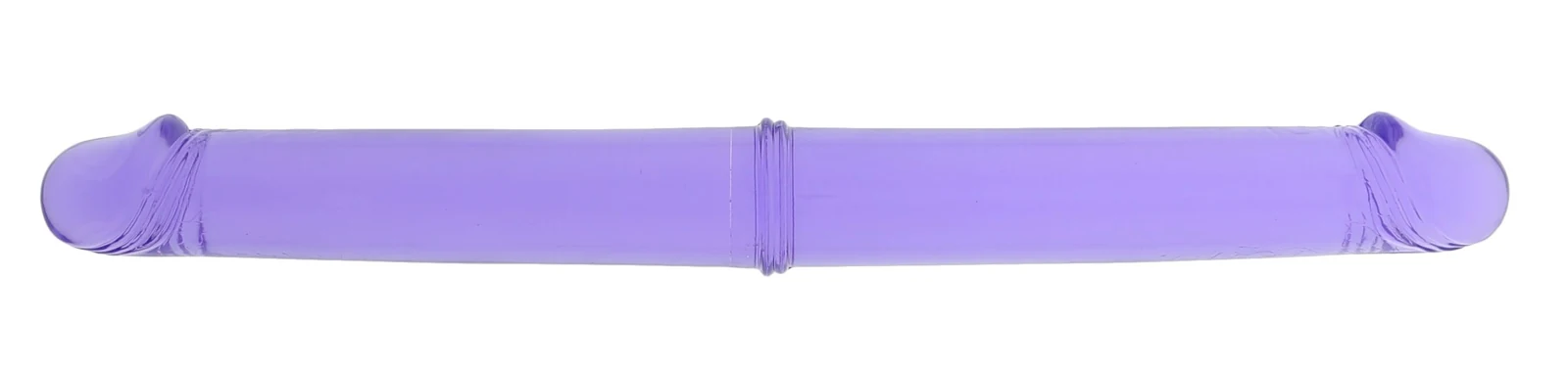 Paarse dubbele dildo van PVC, flexibel model voor koppels