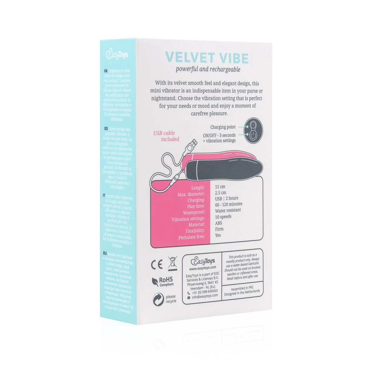 Velvet Vibe Zwart unisex vibrator voor clitorisstimulatie