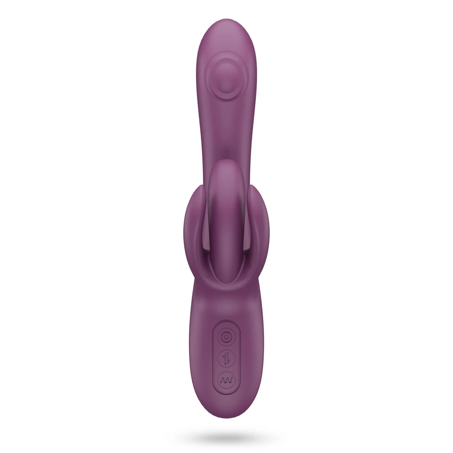 Paarse rabbit vibrator G-Pulse Plus met pushbutton bediening en USB-oplaadkabel