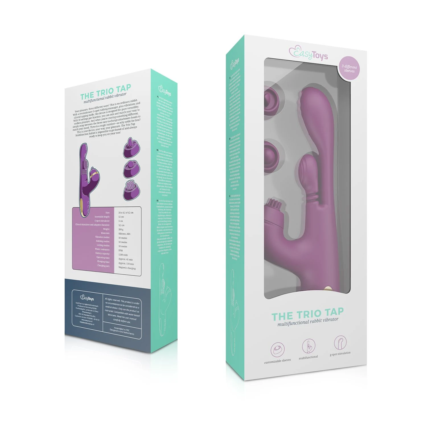 Spatwaterdichte Vibe Collection Trio Tap rabbit vibrator