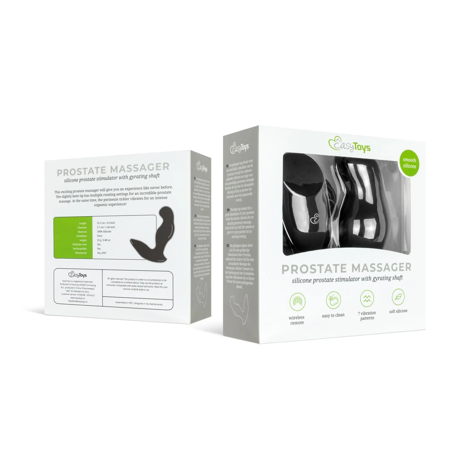 Oplaadbare prostaat vibrator met USB-oplaadkabel en draadloze afstandsbediening