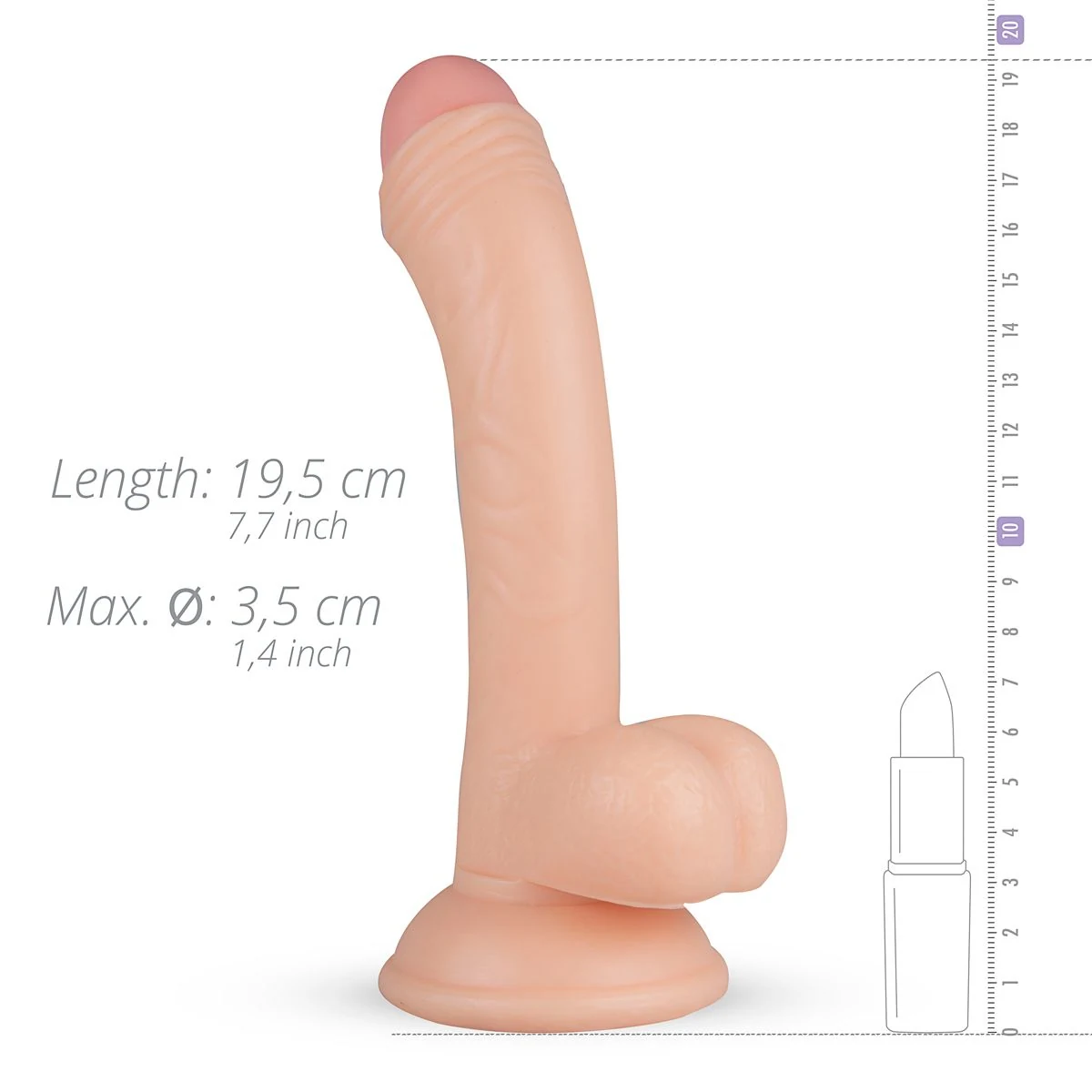 Real Fantasy Vince dildo 19,5 cm met aders, geschikt voor waterbasis glijmiddel