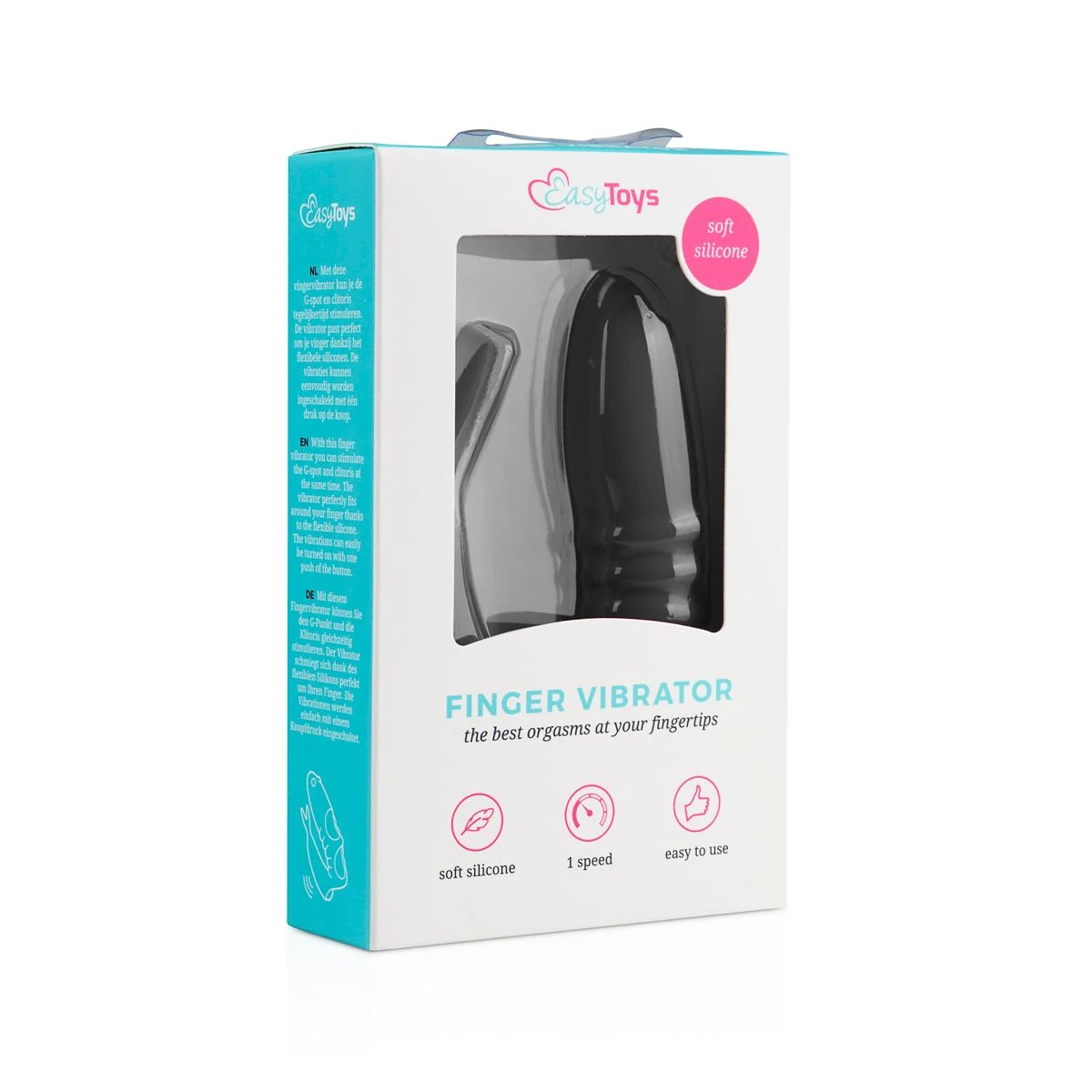 Spatwaterdichte vinger vibrator zwart van 85 mm