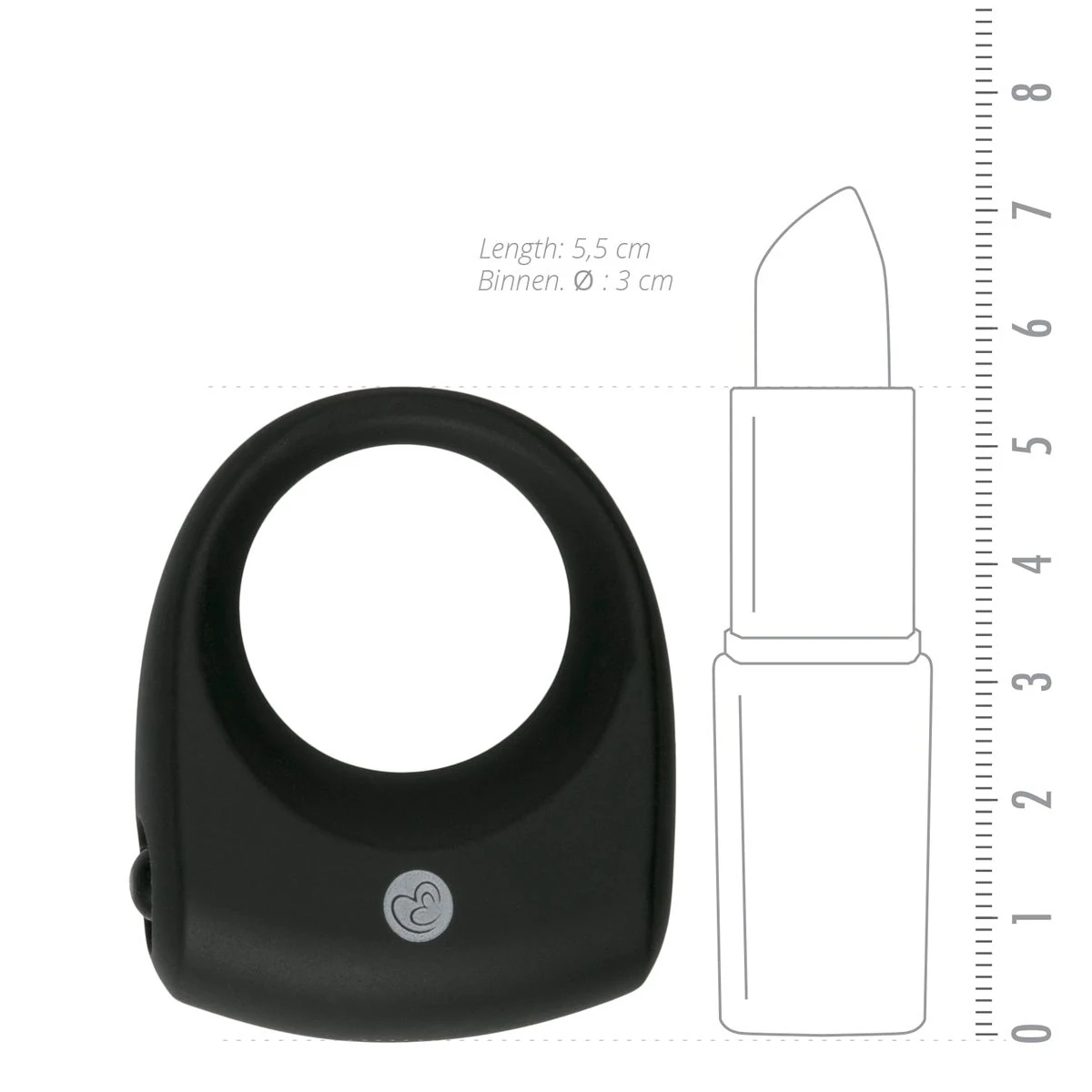 Flexibele zwarte cockring met standaard vibratie en 1 stand