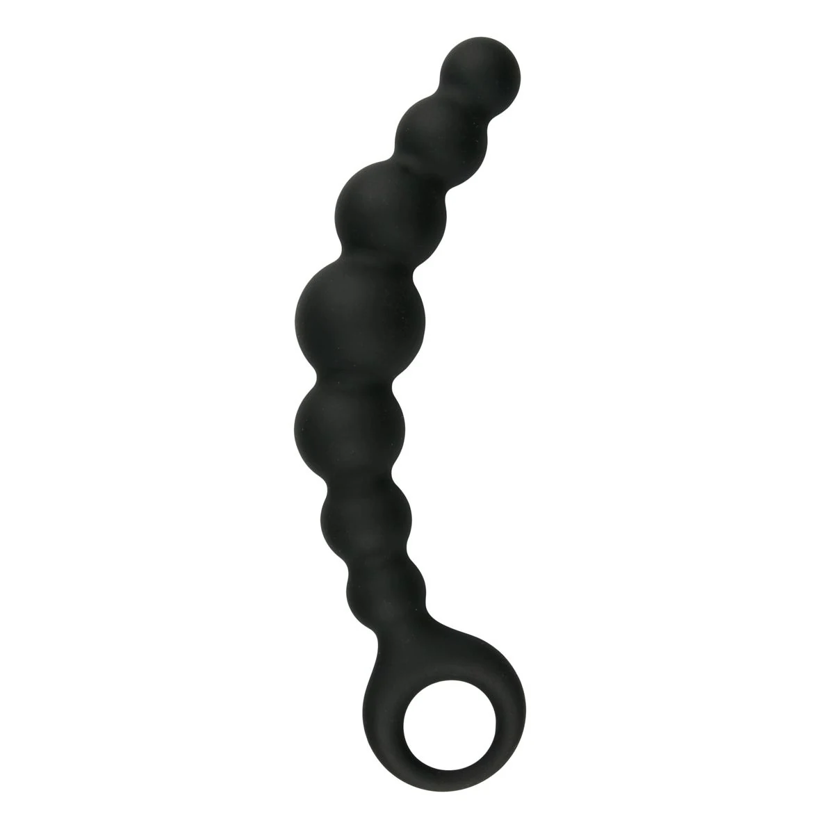 Zwarte anale plug met kralen van EasyToys Anal Collection, 19 cm