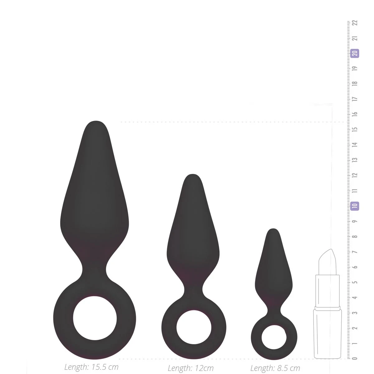 Unisex zwarte buttplugs met trekring voor anale stimulatie