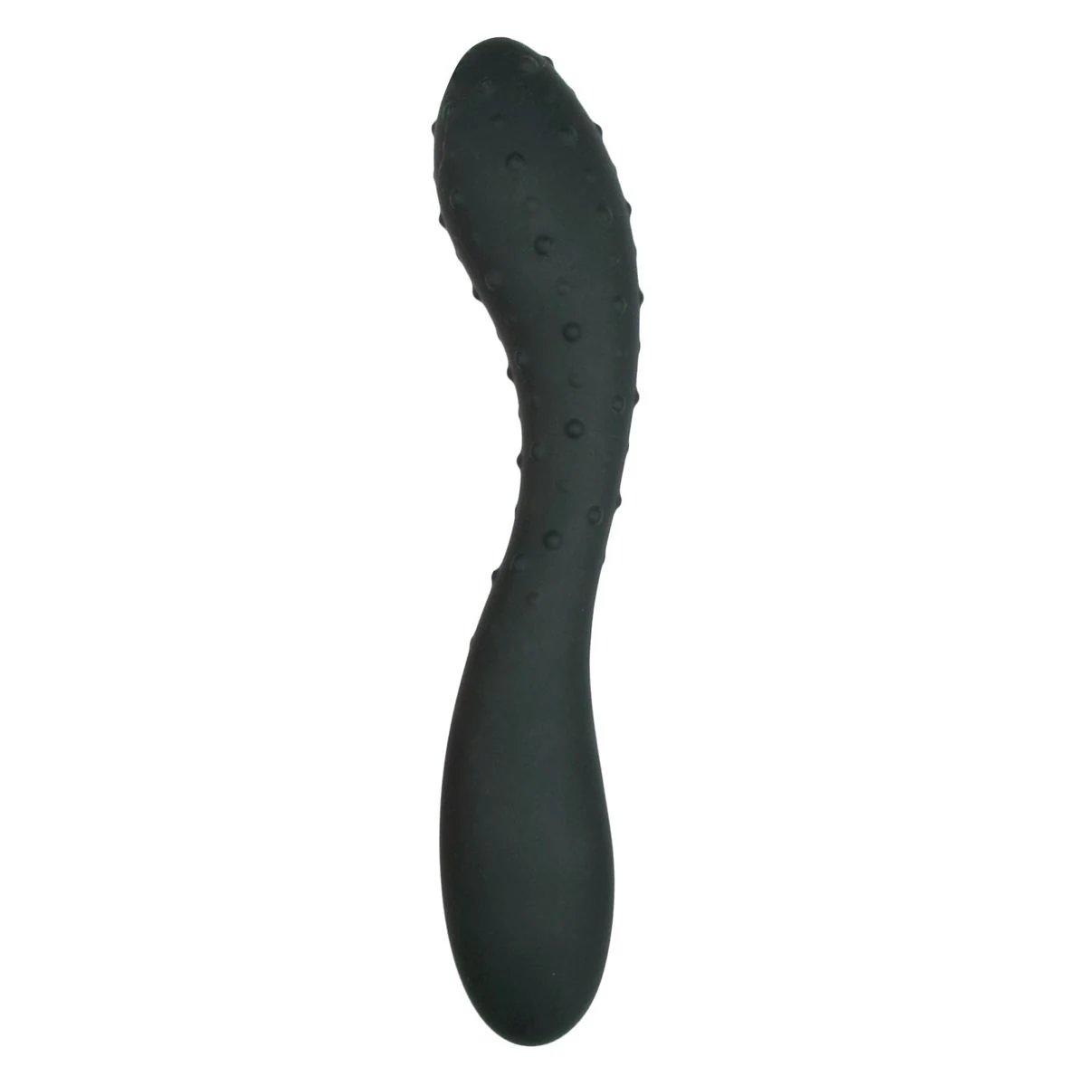 Zwarte G-spot dildo met stimulerende noppen, 19 cm, siliconen