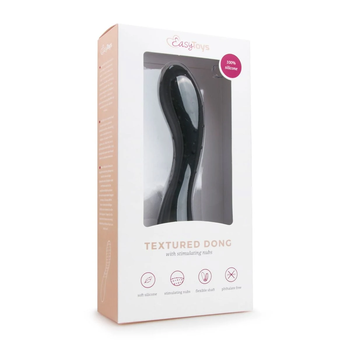 Gebogen zwarte G-spot dildo van siliconen met stevige grip