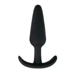 Zwarte grote buttplug met handvat van siliconen, lengte 12,5 cm