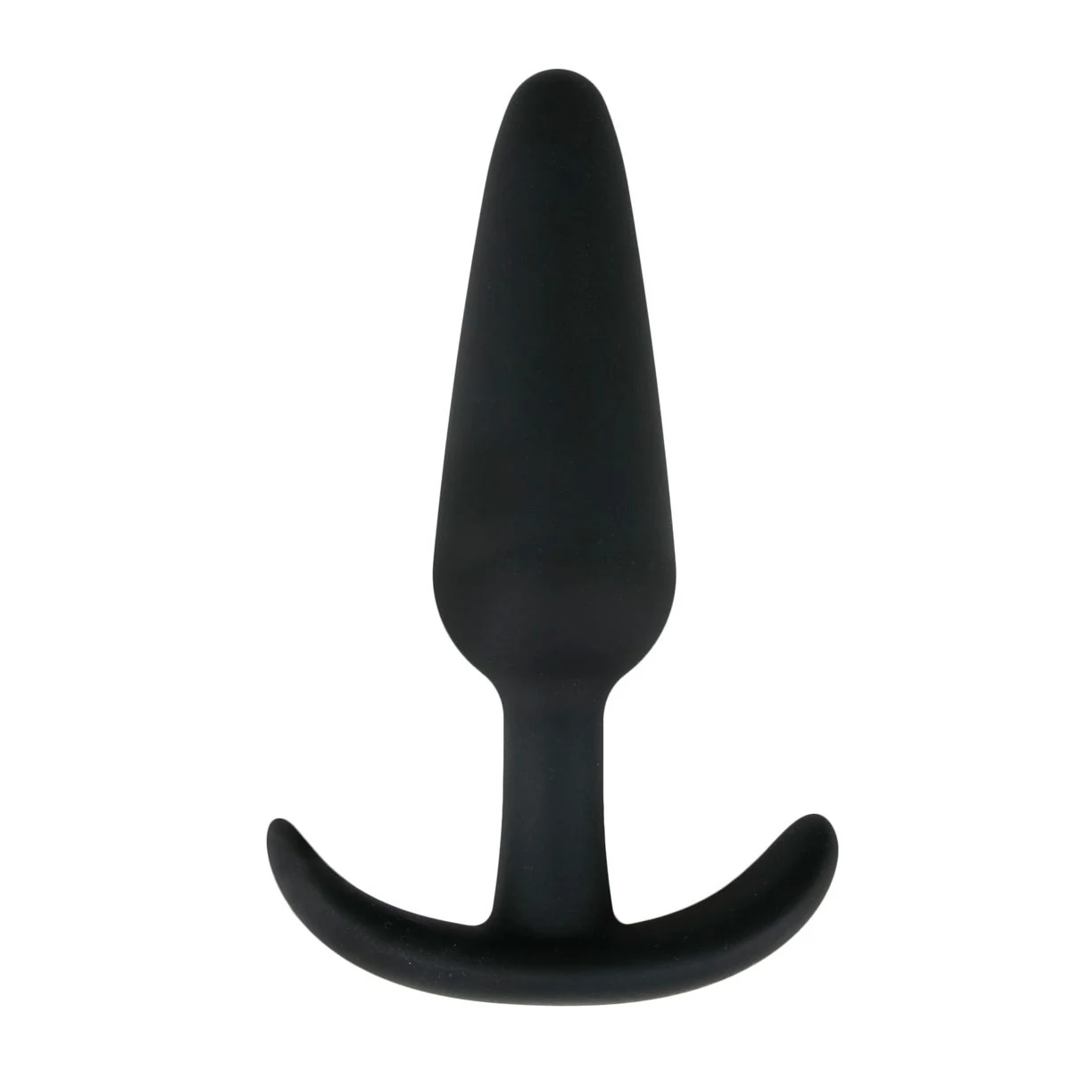 Zwarte grote buttplug met handvat van siliconen, lengte 12,5 cm