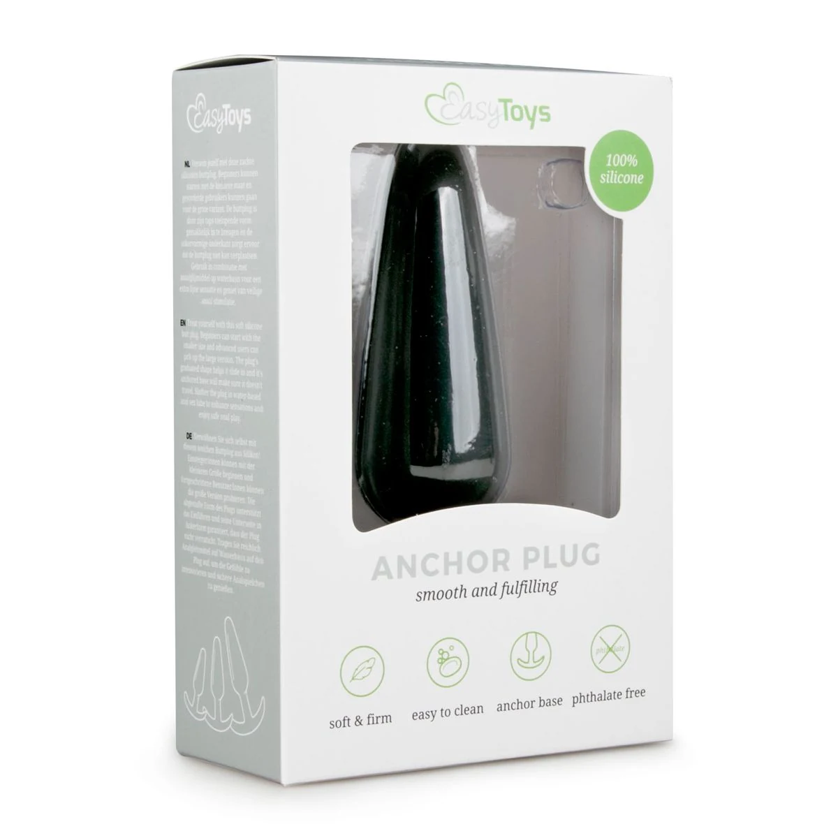 Zwarte grote buttplug met handvat voor ervaren gebruikers