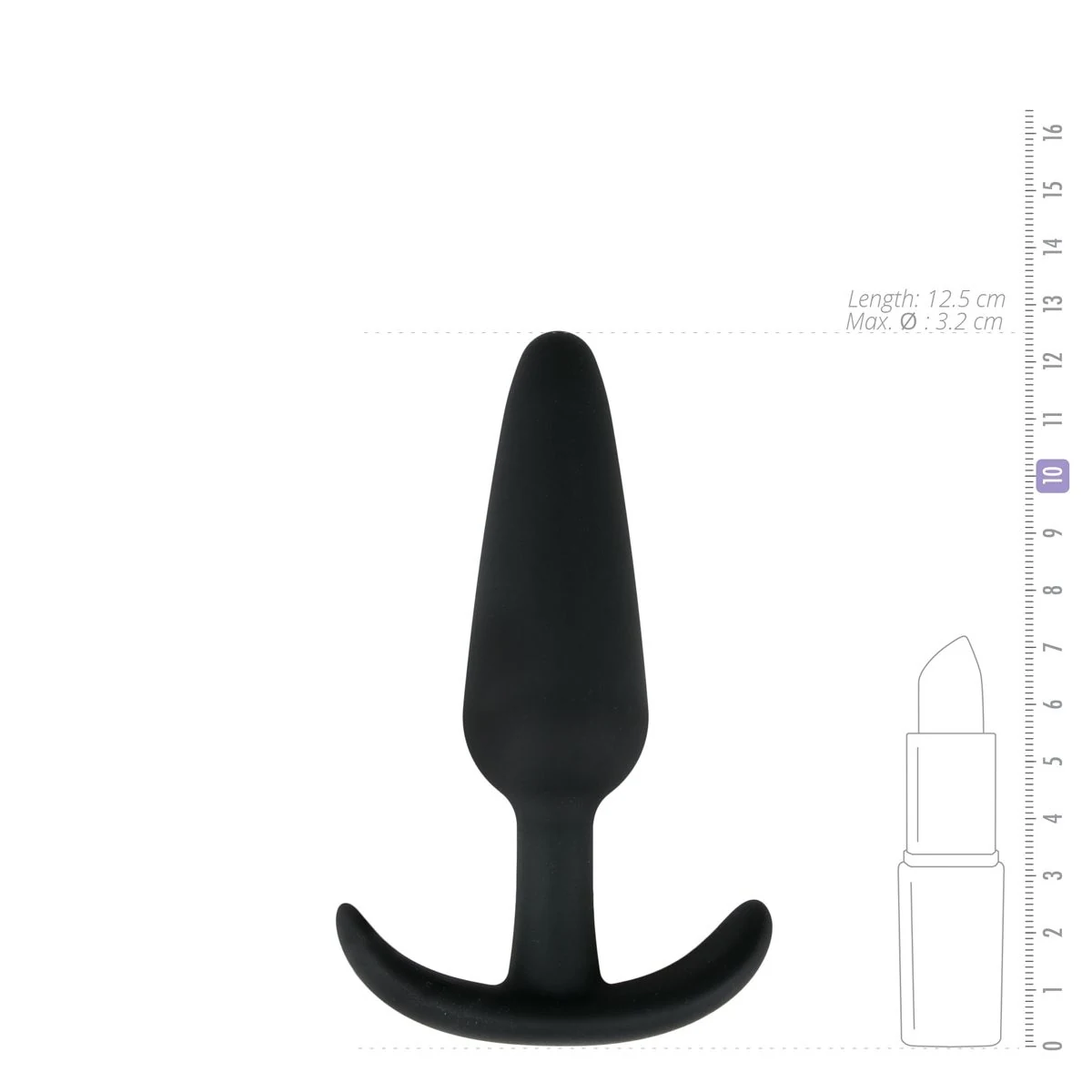 Grote zwarte buttplug met handvat, invoerdiepte 110 mm