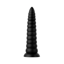 BUTTR Caterpiller Buttplug zwart van 29 cm met segmentdesign en brede basis