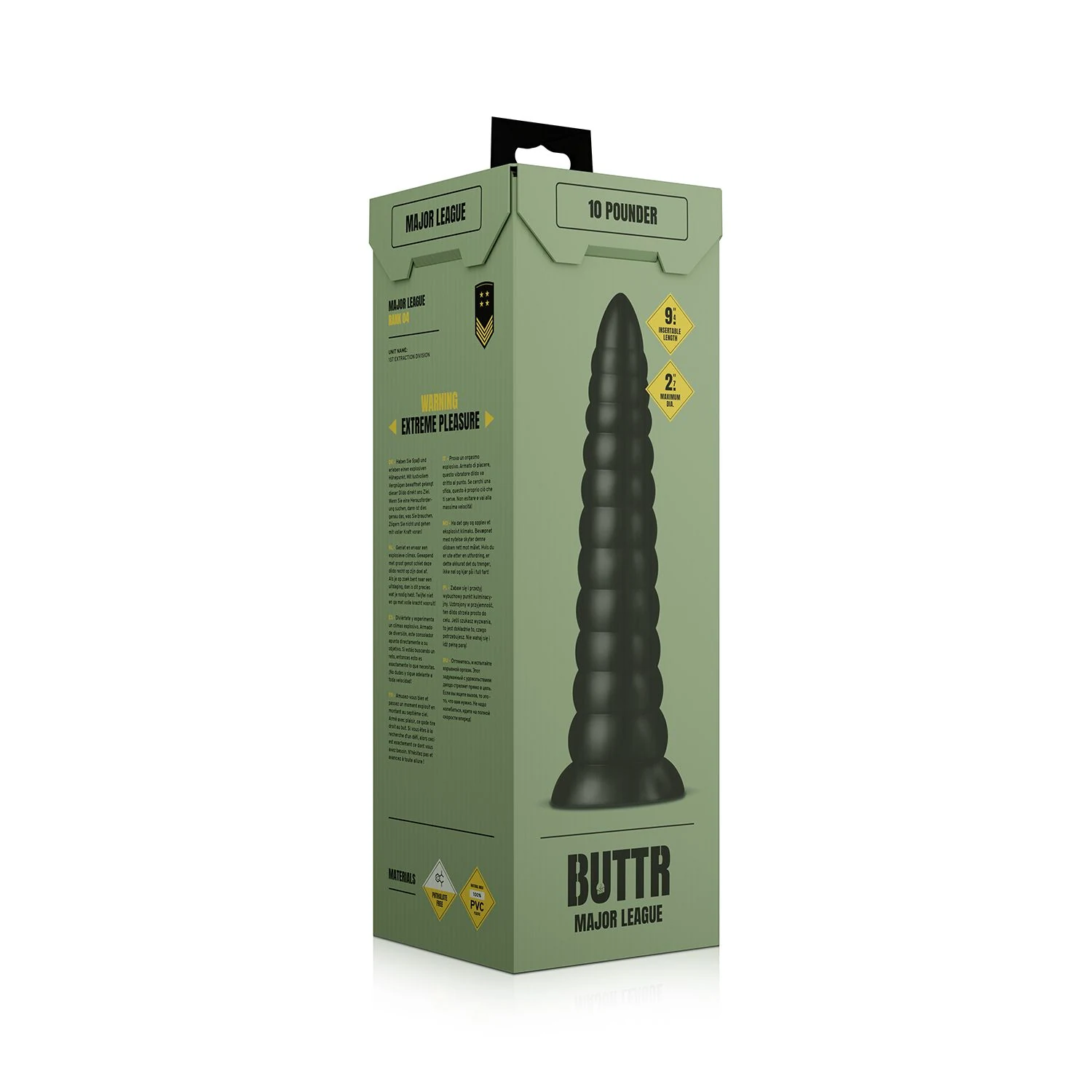 BUTTR Caterpiller Buttplug zwart, unisex anal toy met brede voet