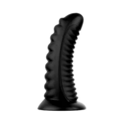 BUTTR Double Ribbed Buttplug 26 cm in zwart met dubbele ribbelstructuur
