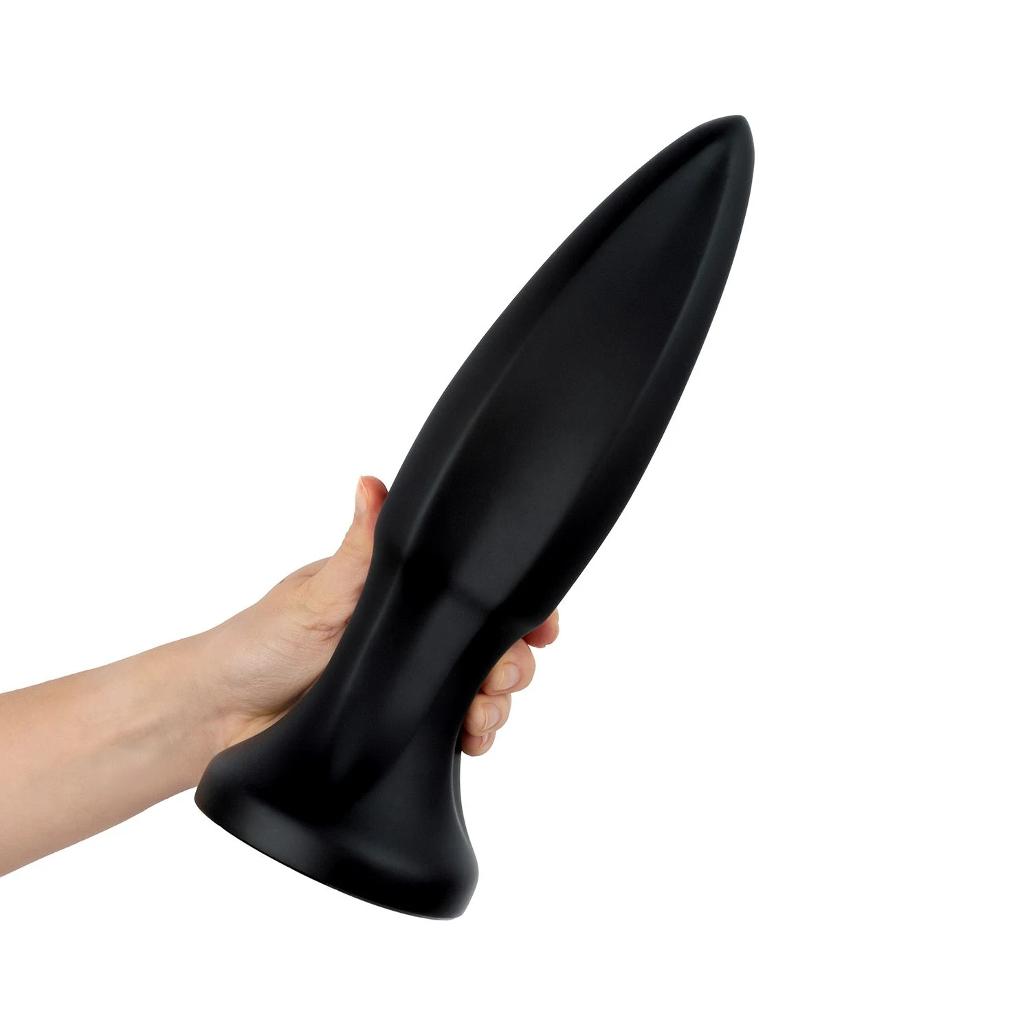 Zwarte BUTTR Huge Explosive II Buttplug van PVC met brede basis